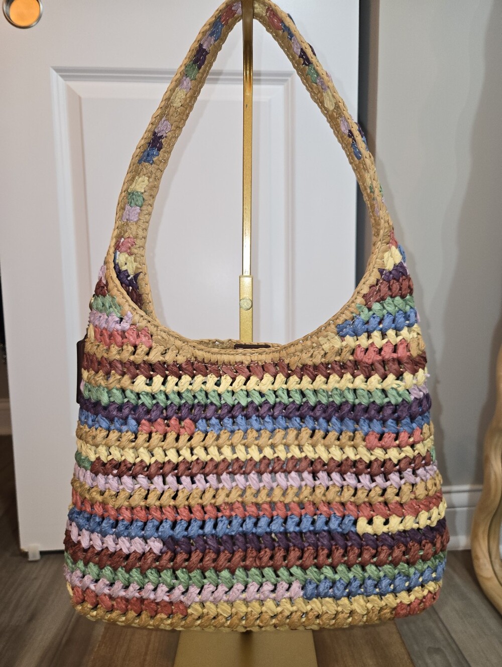 Coach Brooklyn Shoulder Bag 28 – Straw/Multi NWT - Picture 2 of 5